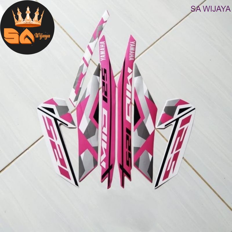 Striping stiker polet lis body yamaha mio m3 125 2016 pink