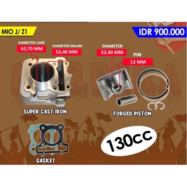 BLOK BORE UP MIO J 53.4 MM BRT