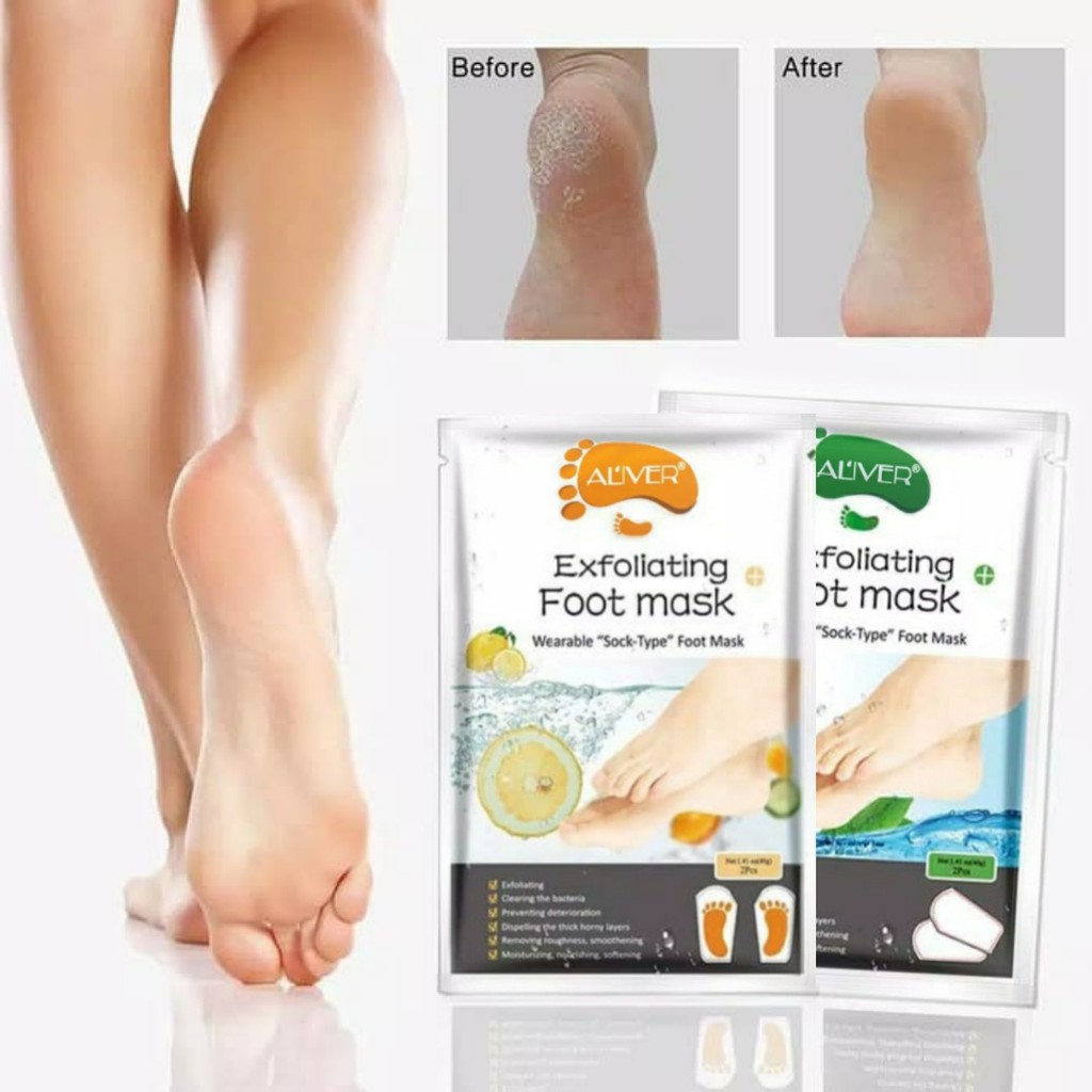 ALIVER Foot Mask Exfoliating Foot Care Aloevera Lemon