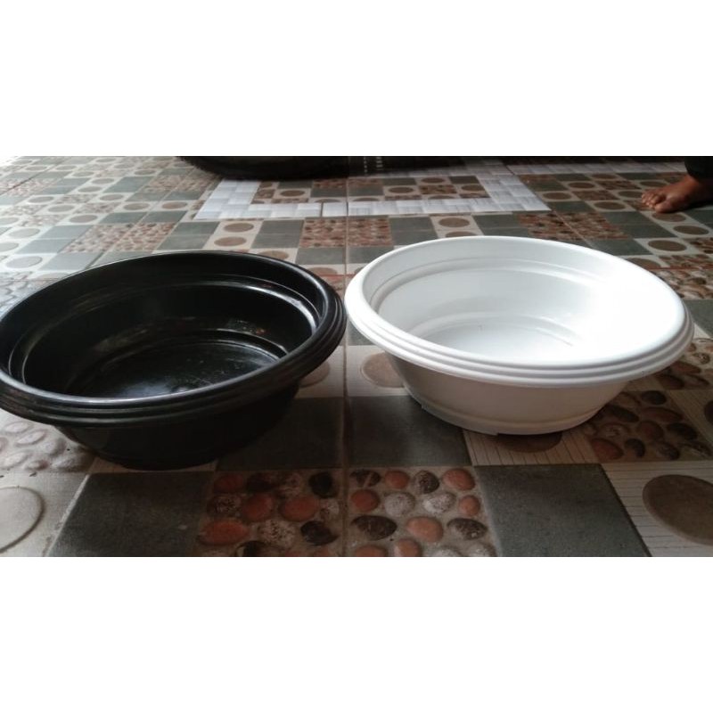 POT BONSAI BULAT 25CM HITAM | Pot Tanaman Bonsai 25 cm PLASTIK bukan Gerabah | Pot Bonsai Ceper 25