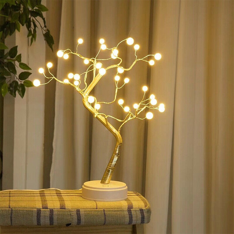 【P&amp;T】Lampu Pearl Firefly LED Copper Wire Tree Light Christmas Night Light Decoration USB or Battery