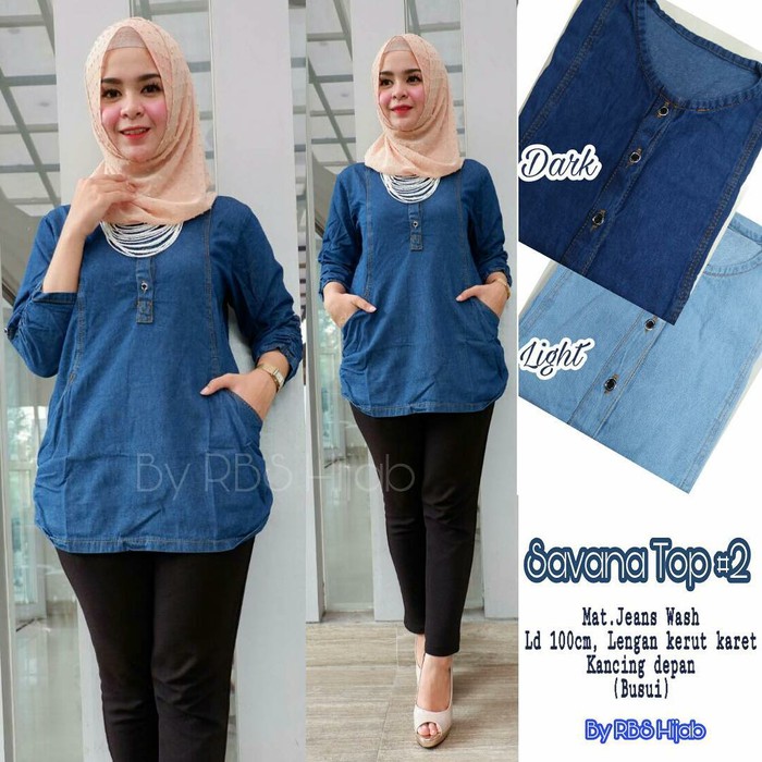 ABG JUMBO atasan blouse jeans savana top original murah