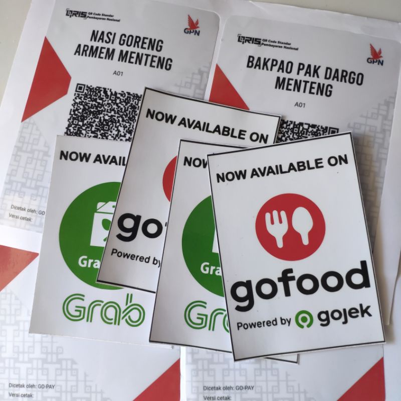 

Stiker Print custom pesanan qris G0 F00D GRBF00D