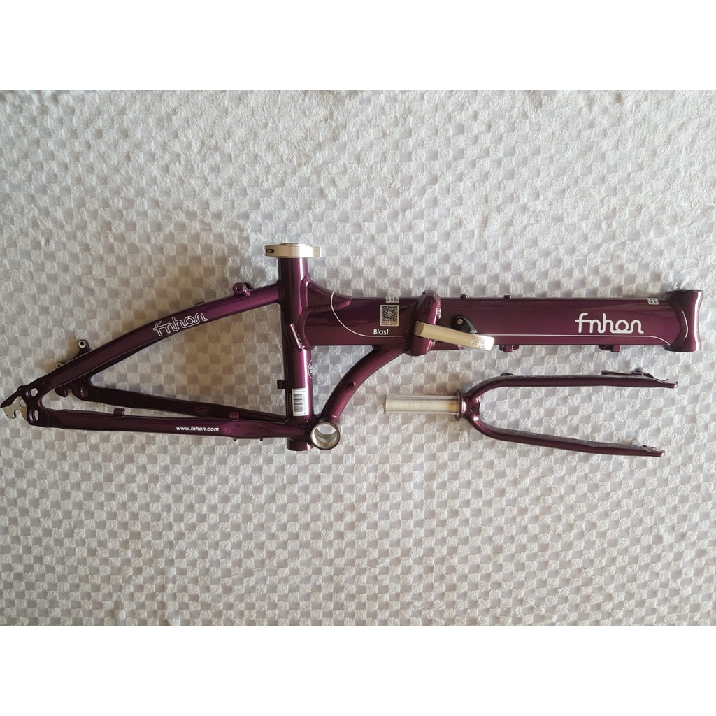 Frame Fork Fnhon Blast Discbrake 20 22 inch Warna Ungu Purple