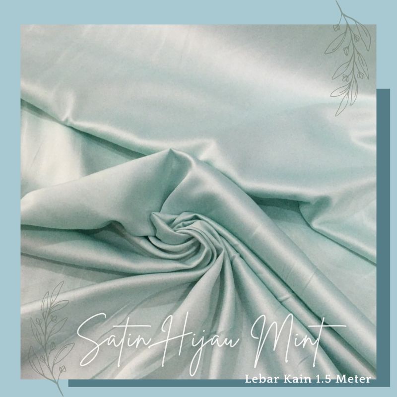 Kain Satin Velvet Premium Dasar Kebaya Bisa Backdrop Background Warna Hijau Mint