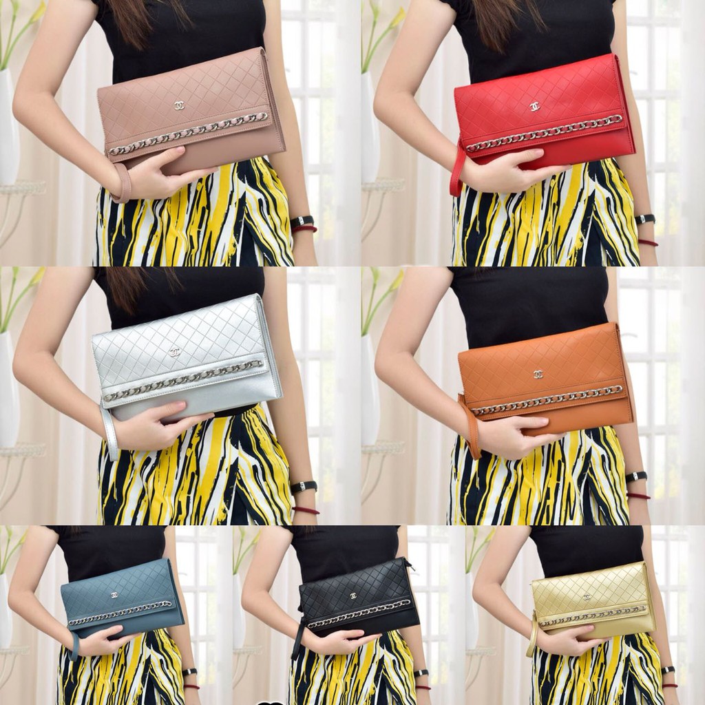 Clutch Chanel H 053 DEN 3 RUANG TAS SLEMPANG CLUTCH IMPORT TAS FASHION CLUTCH KULIT CLUTCH BRANDED