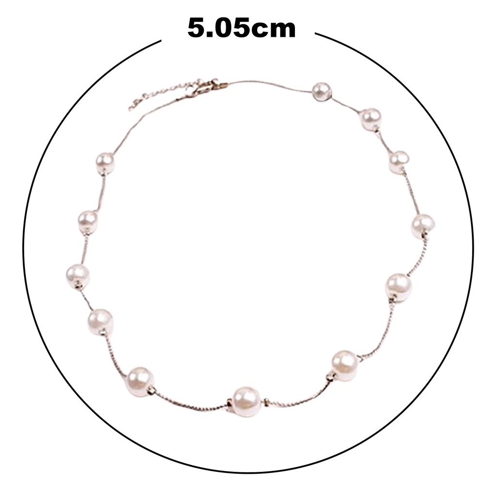 Hu Hu Hu Hu Hu Alat Bantu Pasang Kacamata♡ Kalung Rantai Klavikula Mutiara Imitasi Bahan Alloy Adjustable Untuk Wanita