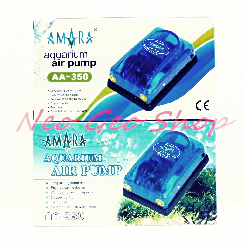 Amara 2 lubang Pompa Mesin Aquarium aquascape Aerator Gelembung Udara lobang