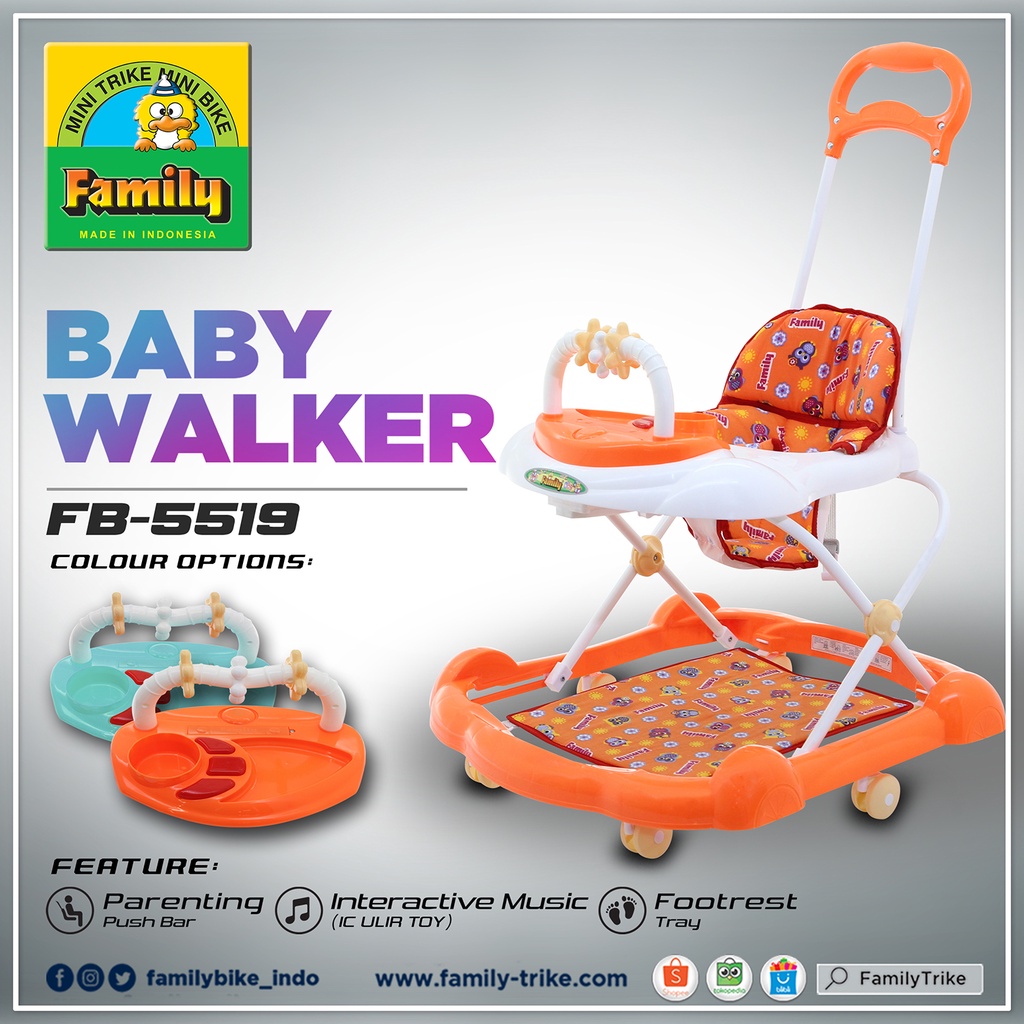 Baby Walker Family 5519 Kereta Alat Belajar Berjalan Jalan Bayi