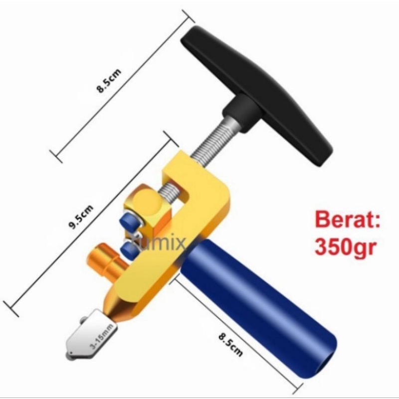 2 in 1 Alat Pemotong Kaca Keramik Ubin Glas Cutter Manual Multifungsi