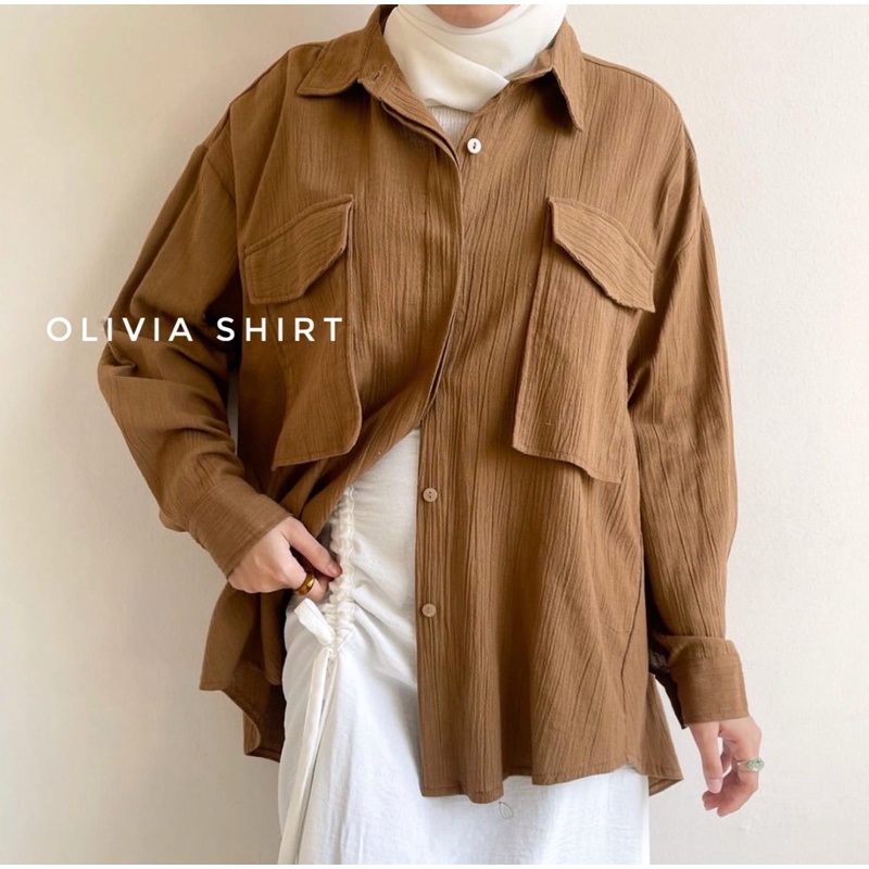 OLIVIA SHIRT/ KEMEJA CRINKLE RAYON JUMBO SAKU2