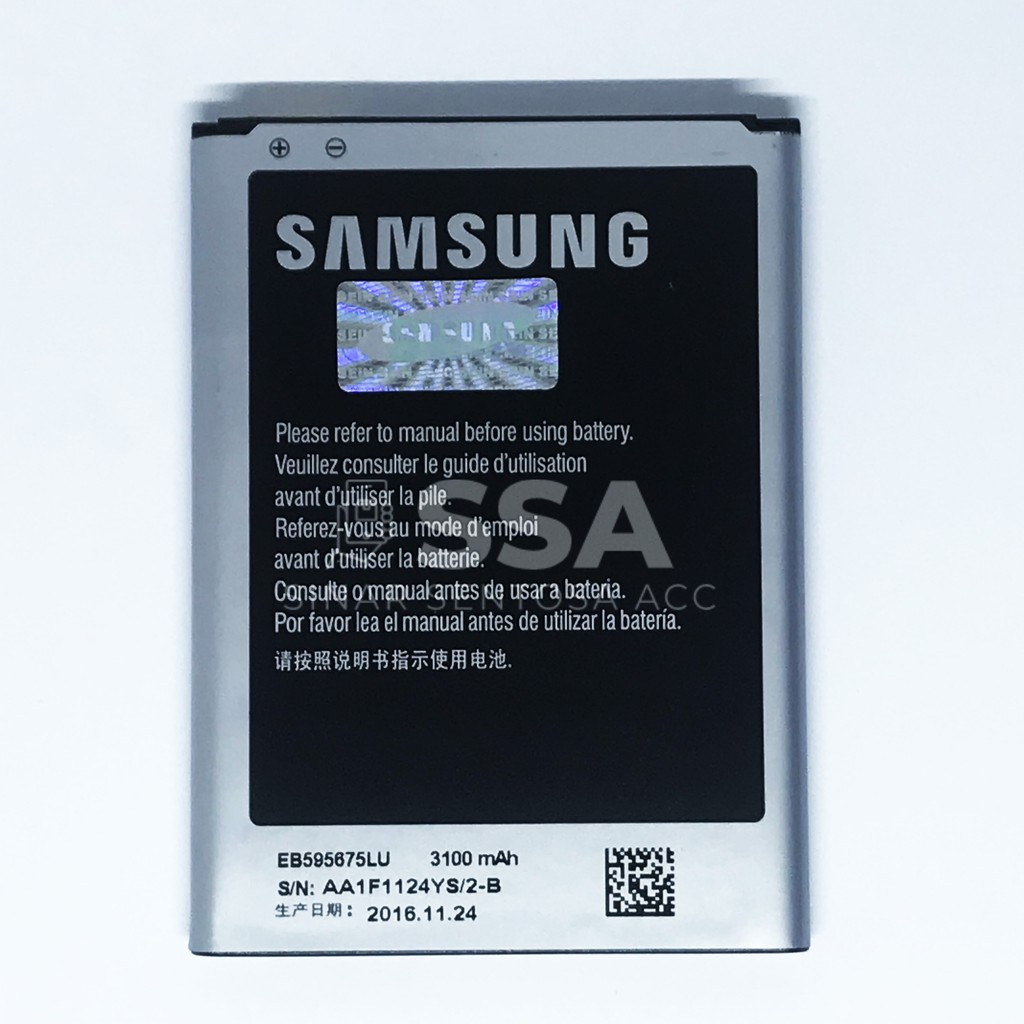 Baterai Original 100% Samsung Galaxy Note 2 N7100 EB595675LU Note2 Batre Batrai Battery Note2 Ori HP Awet Garansi