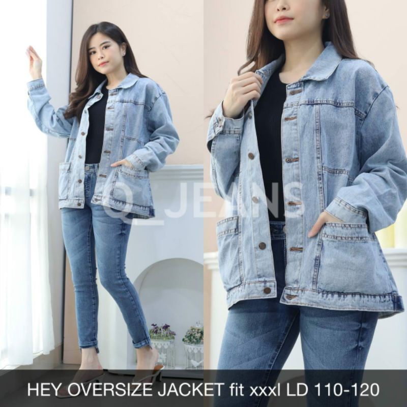 JACKET JEANS WANITA HEY OVERSIZE JACKET
