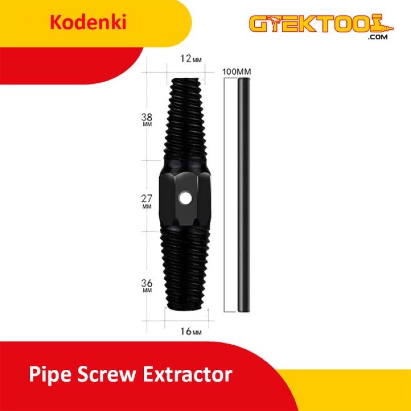 Kodenki Pipe Screw Extractor Alat Pembuka Baut Patah Kran 1/2&quot; 3/4&quot;