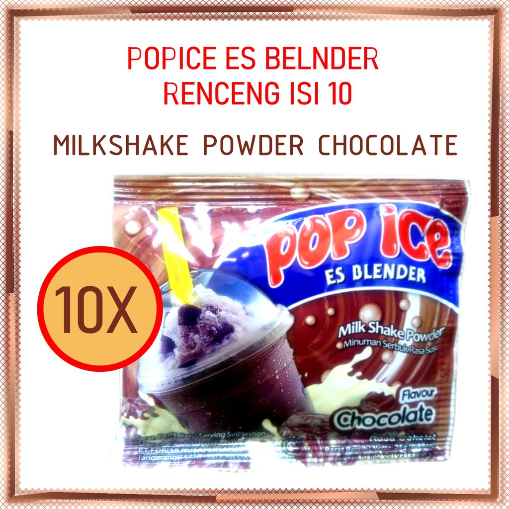 

popice renceng chocolate POP ICE MILKSHAKE blender isi 10