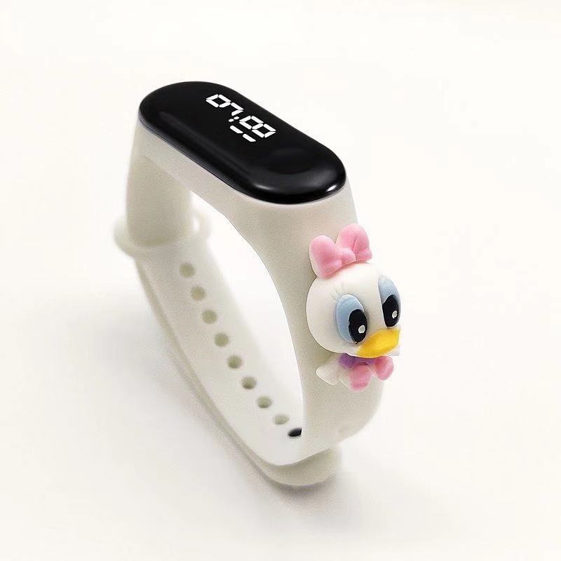 Jam Tangan Elektronik Led Motif Kartun Mickey Pikachu Bahan Silikon Untuk Anak / Jam Tangan Karakter-38-5 #6 Donald White