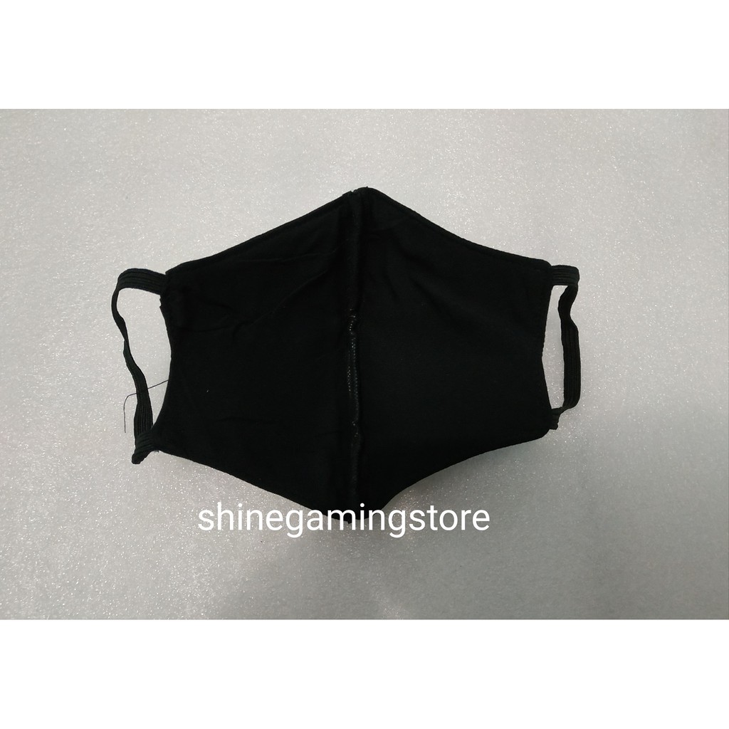 Masker Polusi Bahan katun 3 Lapis Black