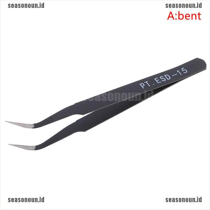 【sea】1PC Micro Point Curved Straight Tweezers Fine Tip Stainless Steel