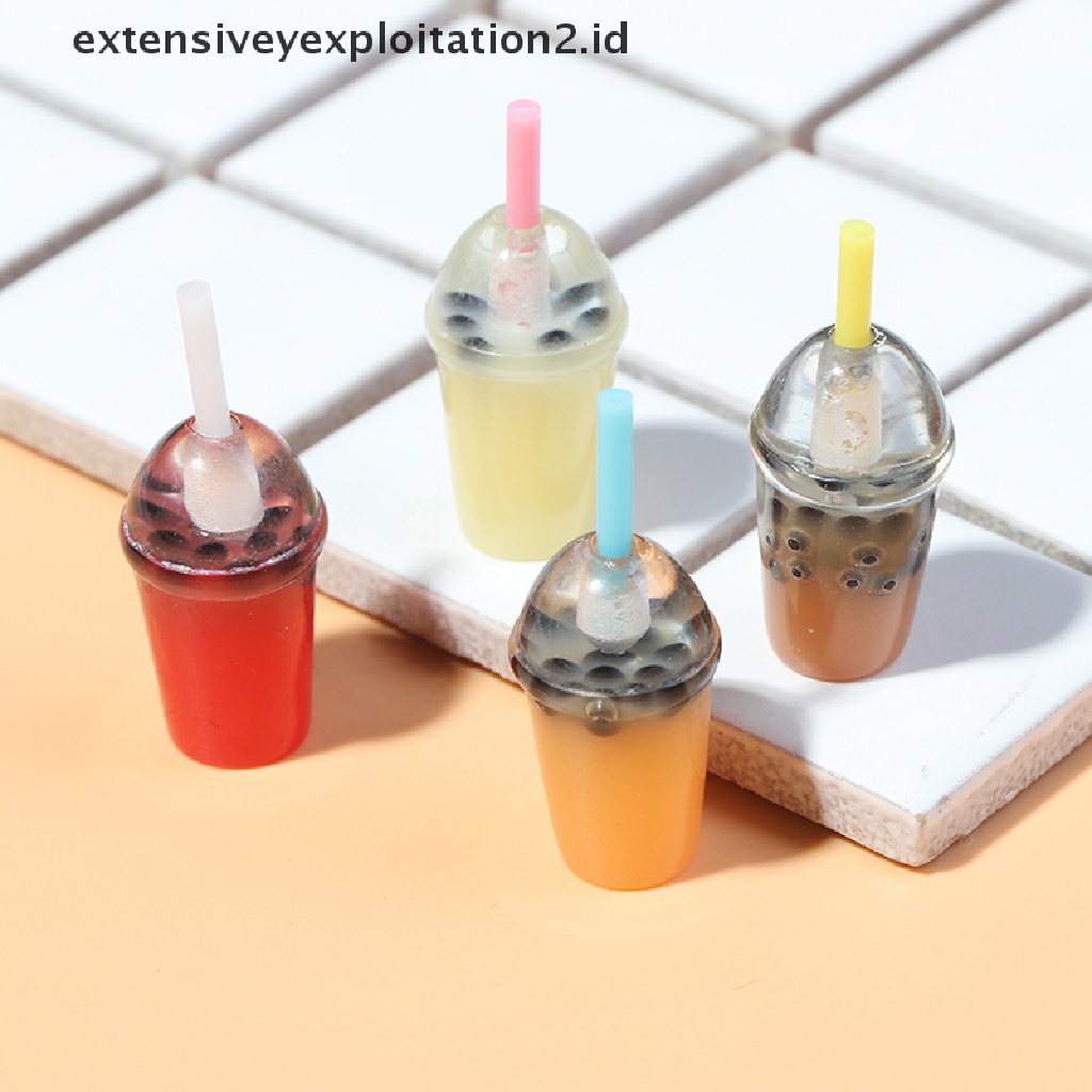 5pcs / set Mainan Miniatur Gelas Pearl Milk Tea Skala 1: 12 Untuk Aksesoris Rumah Boneka