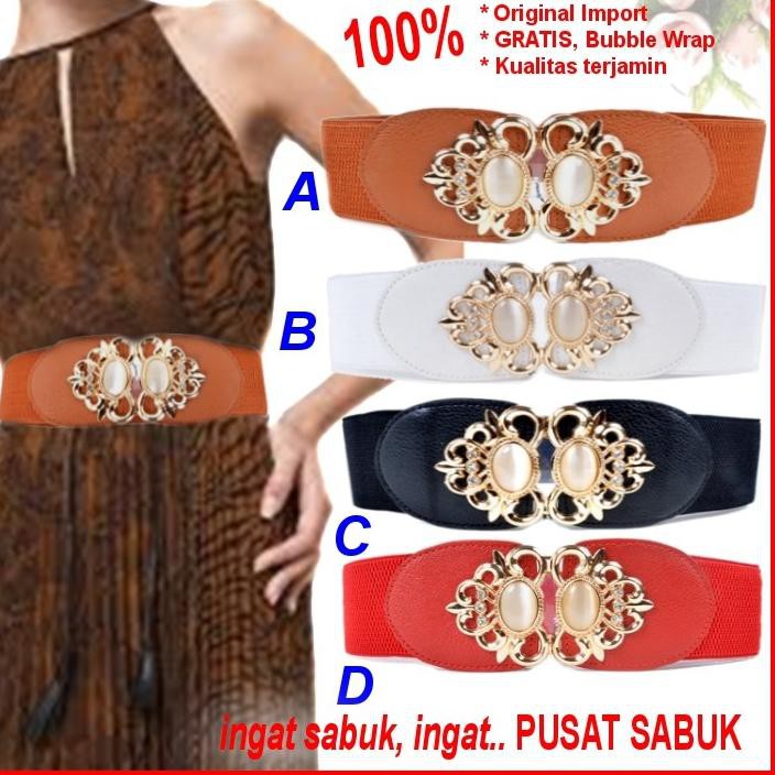 Belt Sabuk Wanita Obi Karet Ikat Pinggang Fashion Gesper Cewek Korea Oby Impor Besar Jumbo Big Women