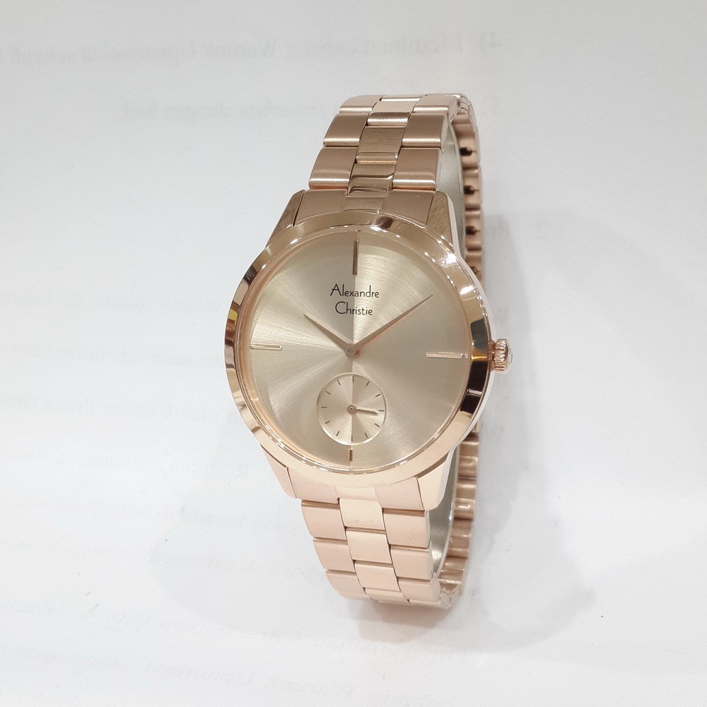 Alexandre Christie 2785LSBRGRG Jam Tangan Wanita Rose Gold