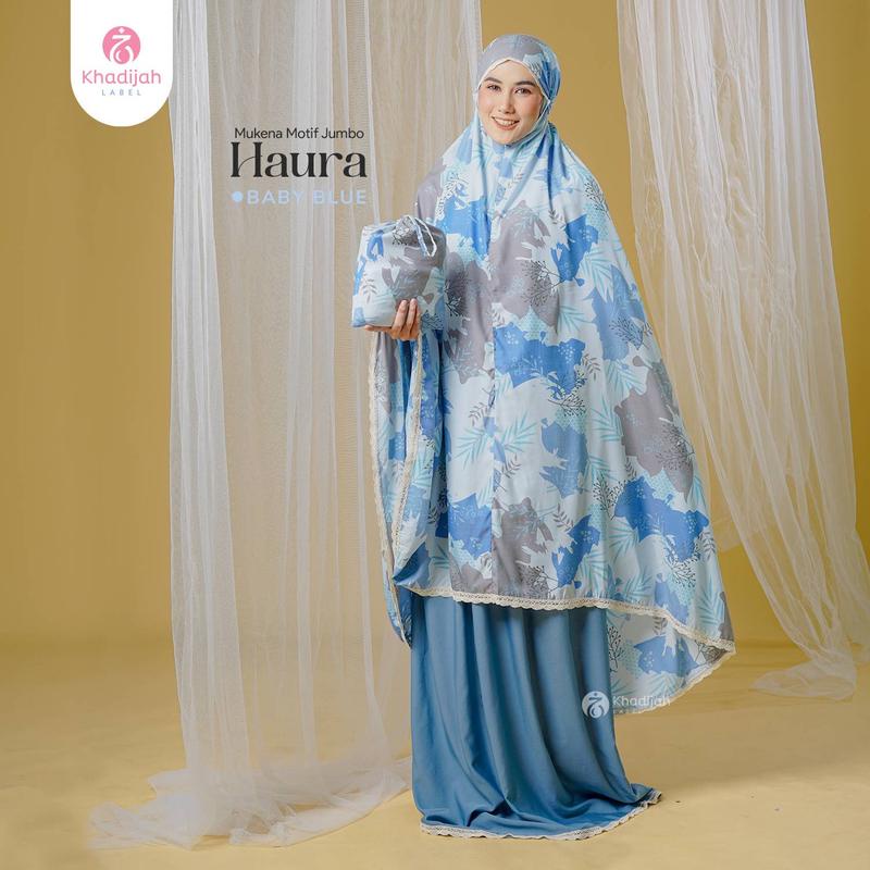 Mukena Resleting Dewasa Jumbo Motif Travel Haura