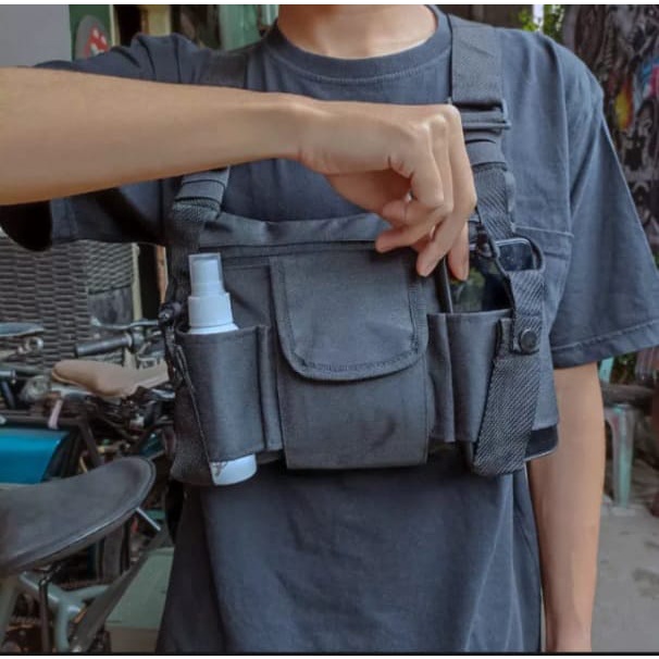 Tas Depan Dada Pria Chest Rig Bag Viral Selempang Bahu