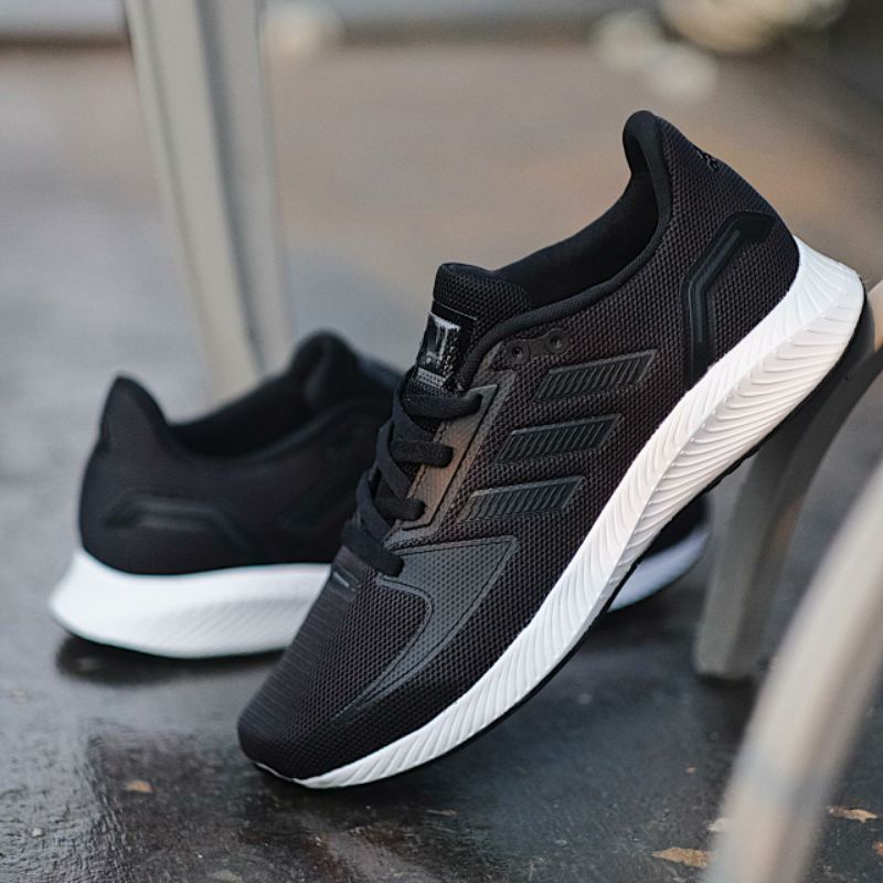 Sepatu  Ads Run Falcon Black Black Sol White Original OEM Sneakers Pria / Sepatu Running Pria