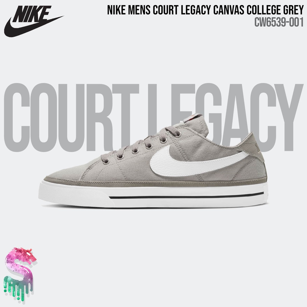 Nike Court Legacy Canvas [CW6539-001] College Grey Mens Original BNIB - Sepatu Pria