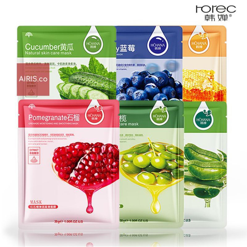ROREC / HCHANA NATURAL SKINCARE MASK - Masker Wajah Sheet Mask