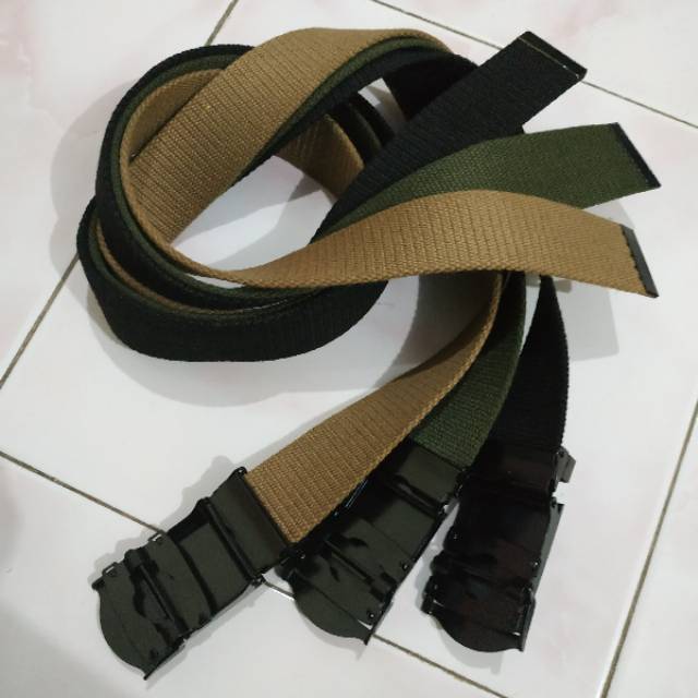 GESPER Sabuk Pria, Ikat Pinggang Pria Kanvas,  Gesper Kanvas Hitam,  Gesper Kanvas 150 CM Uk. GEMUK