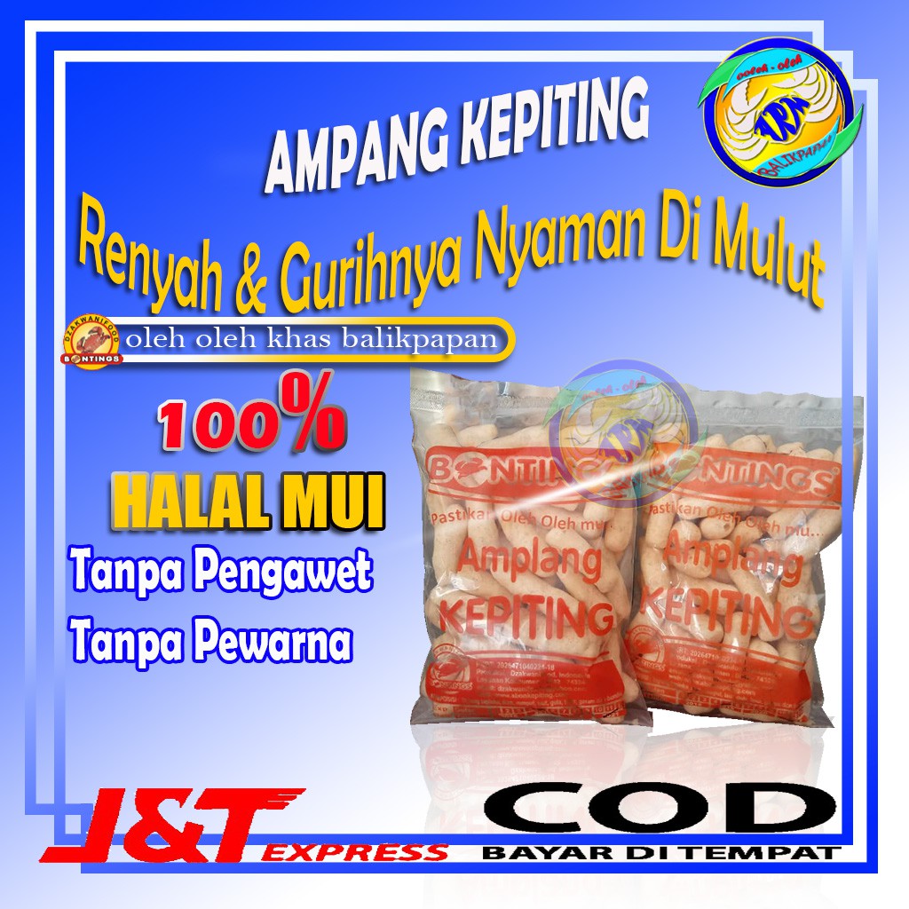 

kerupuk amplang makanan ringan cemilan sehat krupuk kepiting original olahan seafood khas kalimantan