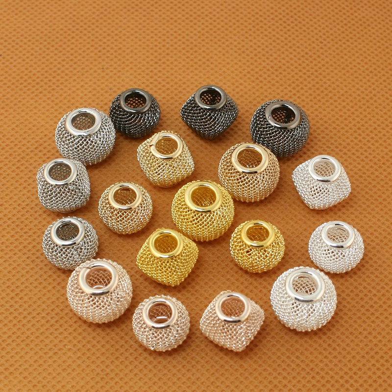 6pcs10x12mm Putaran Logam Beads Beads Longgar Untuk DIY Perhiasan Membuat Temuan Kalung Gelang Anting Temuan