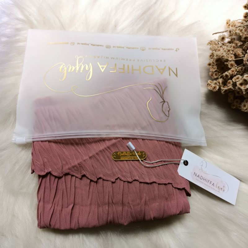 Bergo Plisket Padi Aleya Premium l Bergo instan Zafron-Nude pink