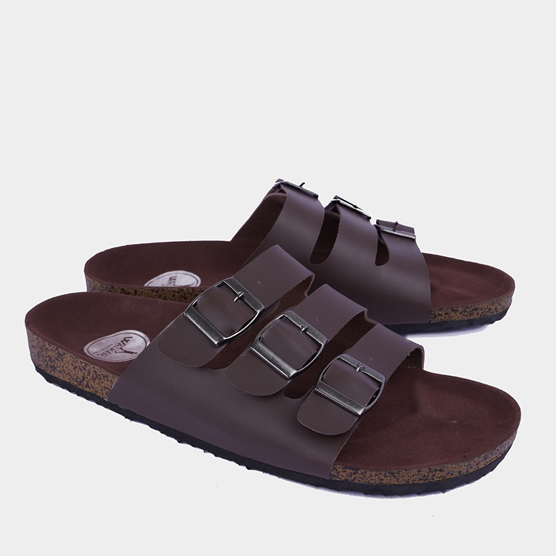 sandal pria casual sandal slop sol puyuh kekinian model birken ban tiga gesper