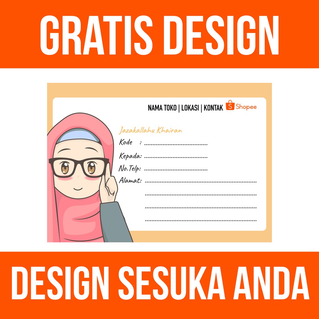 Label Alamat Sticker Stiker Pengiriman Online Shop Olshop Hijab Gamis Kosmetik Skincare Makanan