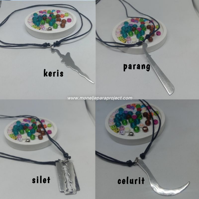 Kalung Tali Pria Beragam Liontin (Termurah)