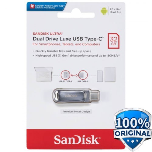 Flashdisk Sandisk 32GB Ultra Dual Drive Luxe USB TypeC SDDDC4-032G-G46