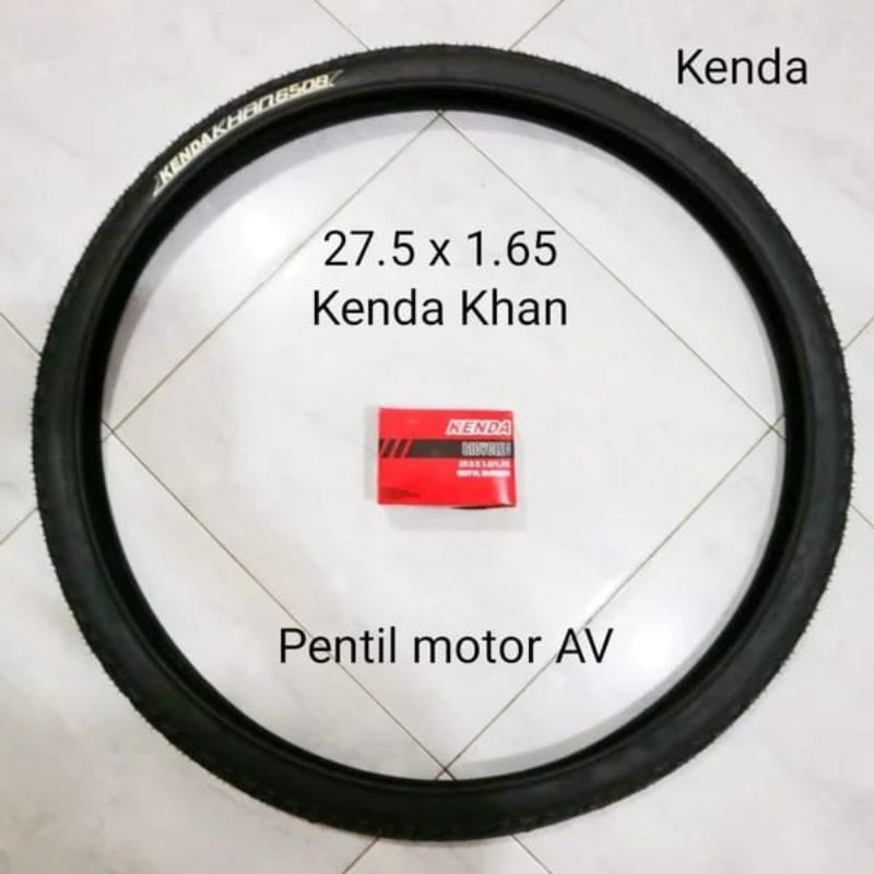 PAKET HEMAT BAN SEPEDA 27.5 X 1.65 KENDA KHAN PLUS BAN DALAM PENTIL MOTOR AV UNTUK SEPEDA MTB 27.5 I