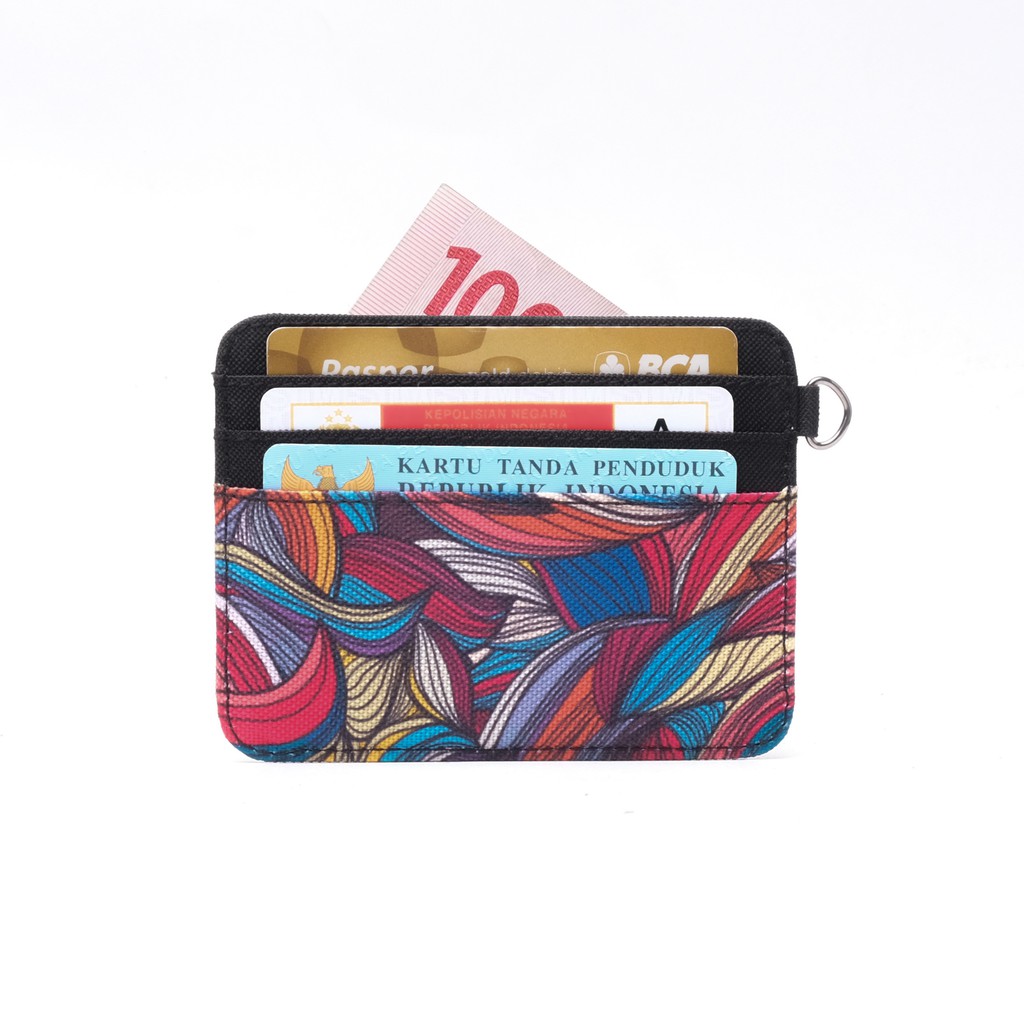 dompet kartu tipis simpel card wallet motif abstrak