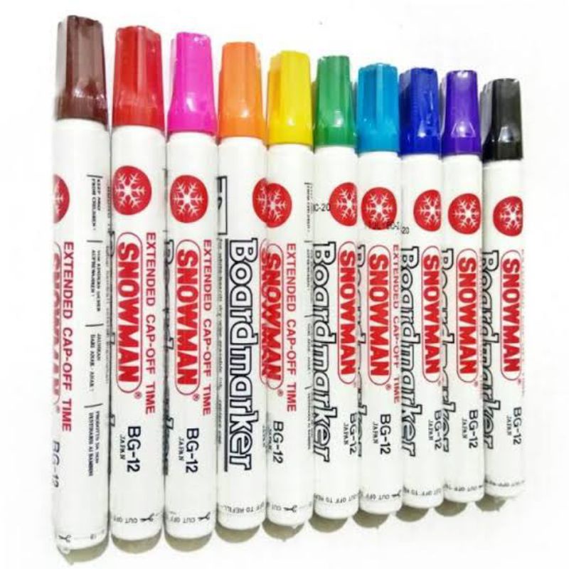 

SNOWMAN WHITEBOARD MARKER BG-12 | SPIDOL PAPAN TULIS PUTIH DAPAT DIHAPUS | ECER