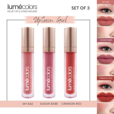 Lumecolors Velvet Lip & Cheek Mousse Uptown Girl - Set of 3