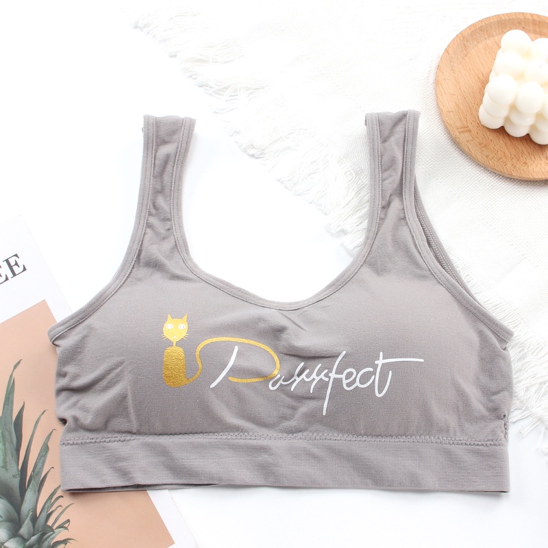 FYGALERYSURABAYA  BRA536 Bra Tanpa Kawat Miniset Pakaian Dalam Wanita Motif Kucing Purrfect Cat Bra Olahraga Sportbra Gym