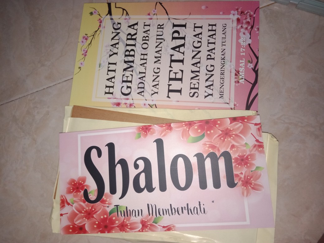 Hiasan Dinding Rohani Shalom Walldecor Nasrani Kristen Katolik Poster Kayu Salam Shalom