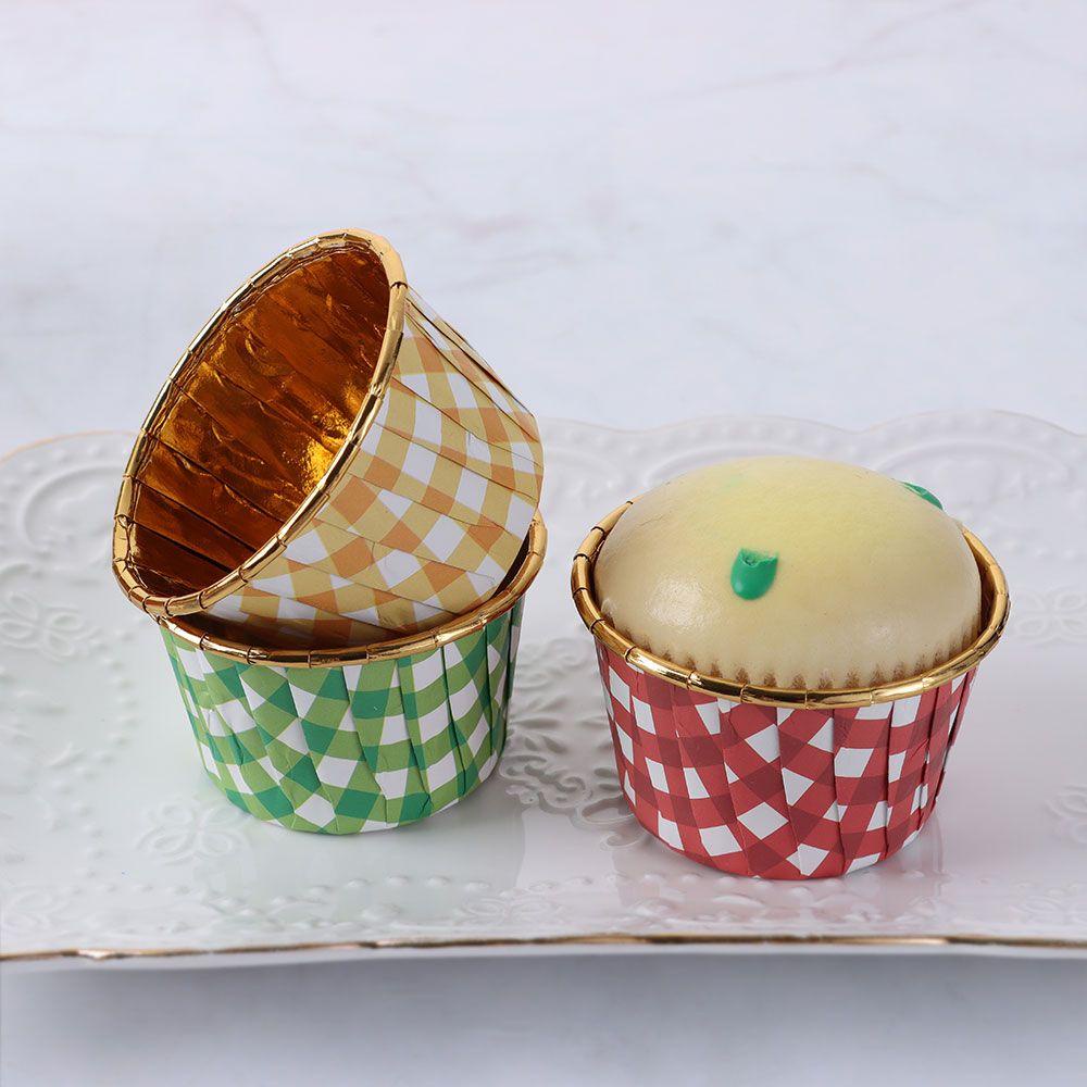 Solighter 50pcs Cake Cup Perlengkapan Pesta Alat Dekorasi Kue Aluminium Foil Liner Muffin Kotak