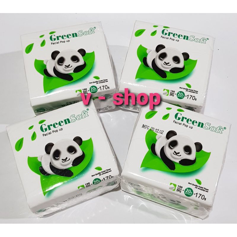 Green Soft - Tissue Facial Pop Up 170 sheets