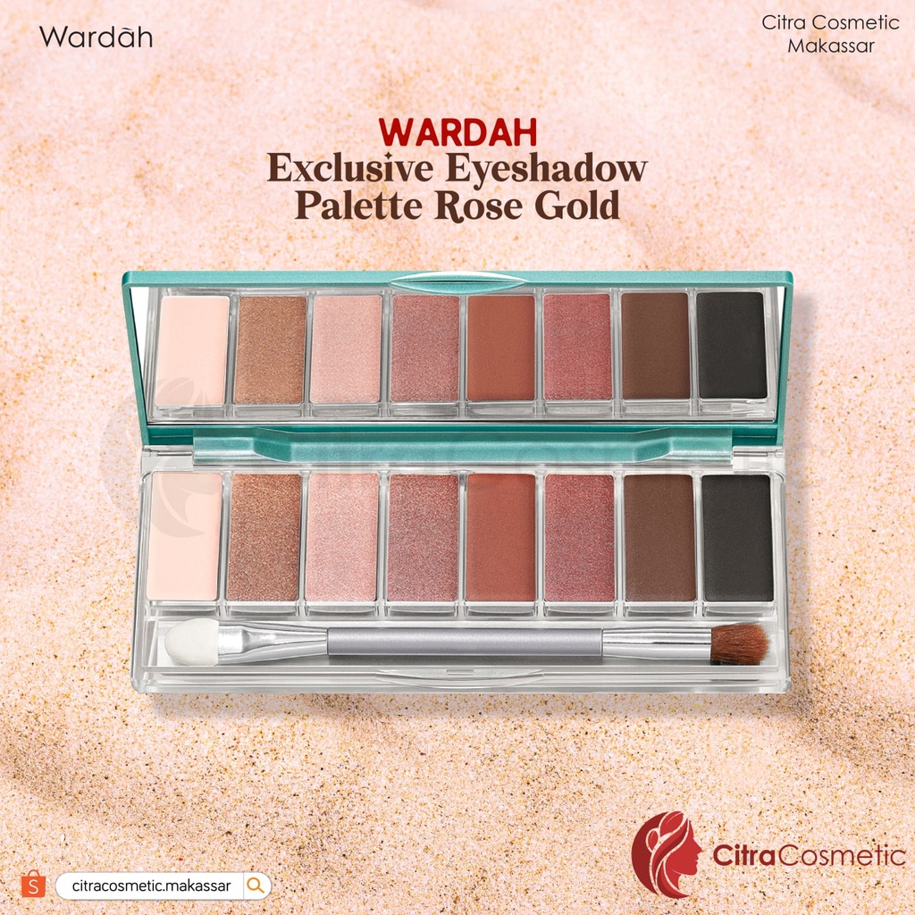 Wardah Exclusive Eyeshadow Palette Sunset Brown | Rose Gold