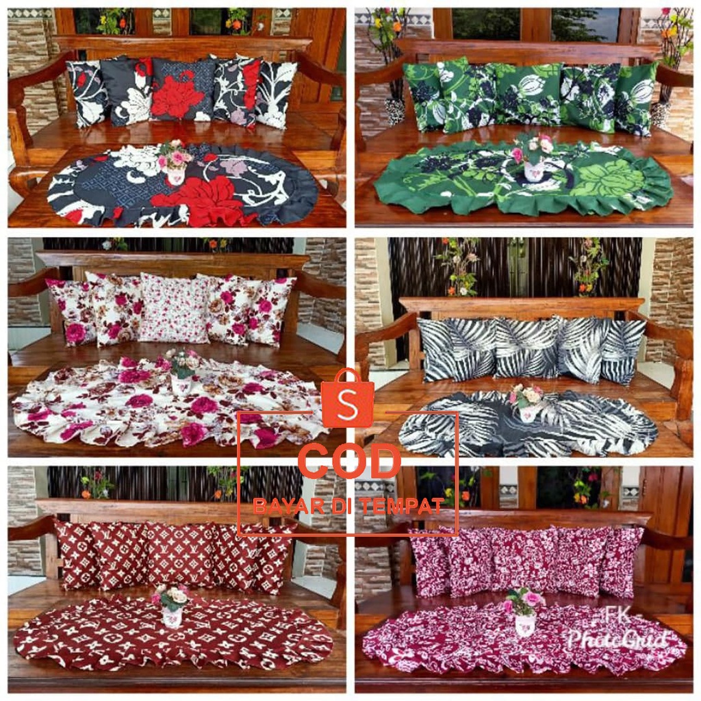 ✅COD SARUNG BANTAL SOFA SET 5 PCS DAN TAPLAK MEJA TAMU MINIMALIS MODERN HOME DECOR DEKOR DEKORASI SOFABED PERLENGKAPAN RUMAH