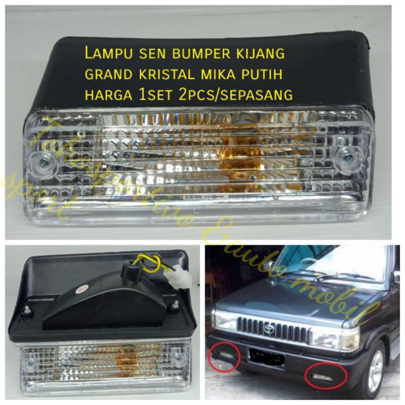 Lampu sen sein bumper kijanq grand kristal mika putih Lampu bumper Depan komplit Toyota kijang+Lampu