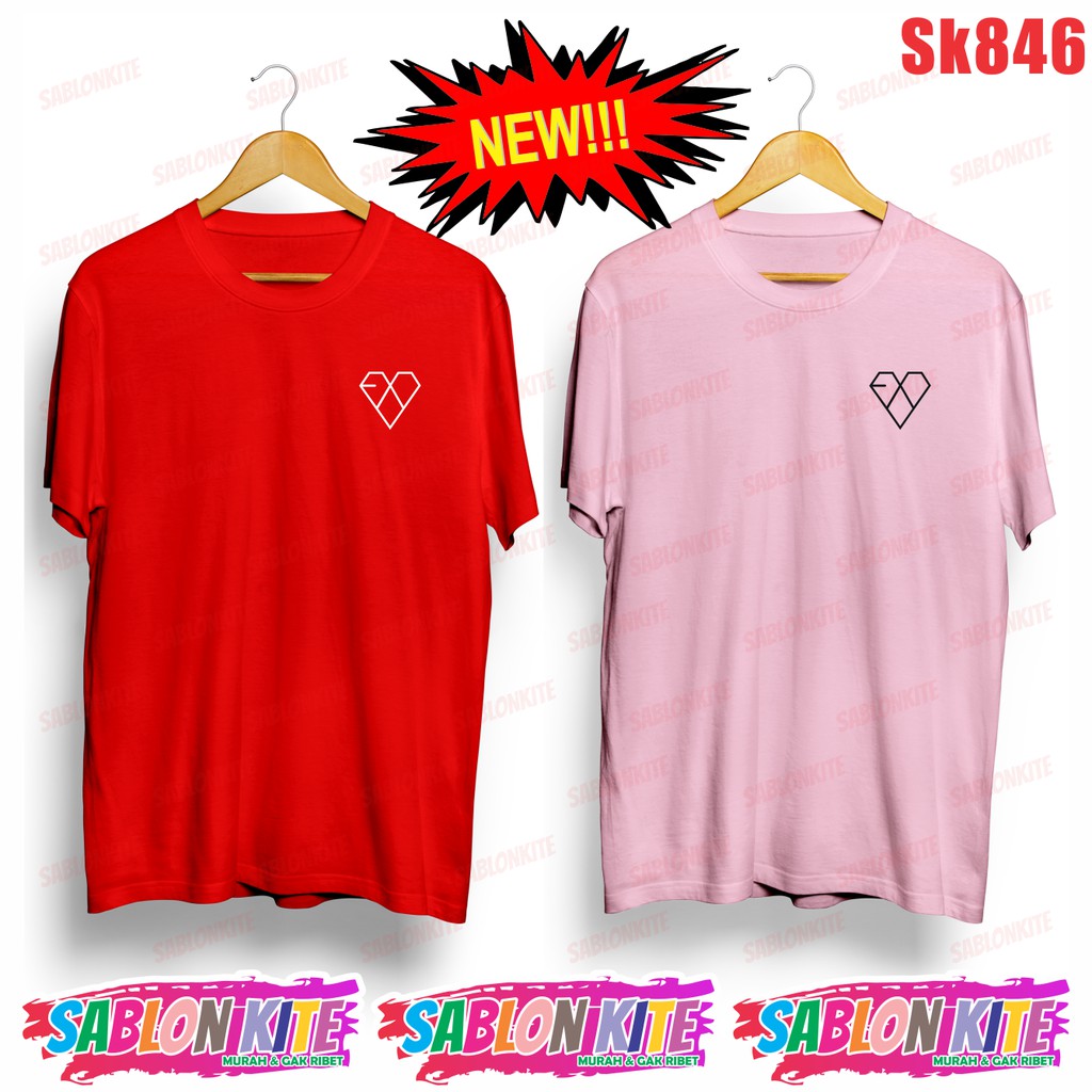 MURAH!!! KAOS EXO LOVE LOGO KECIL SK846 UNISEX COMBED 30S